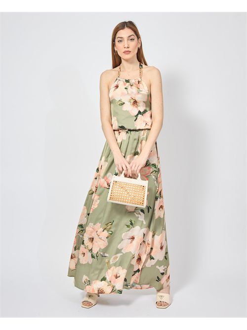 MDM Women's Long Dress Floral Pattern Sleeveless MADEMOISELLE DU MONDE | F591-MDM4011DAFNE